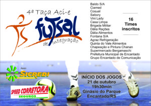 Dezesseis times disputam a 4ª Taça Aci-e Futsal de Integração