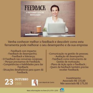 ACI-E promove WORKSHOP “ FEEDBACK, O RETORNO QUE DÁ RESULTADO”