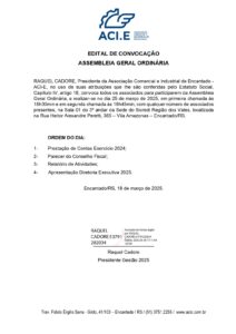 EDITAL DE CONVOCAÇÃO ASSEMBLEIA GERAL ORDINÁRIA 2025